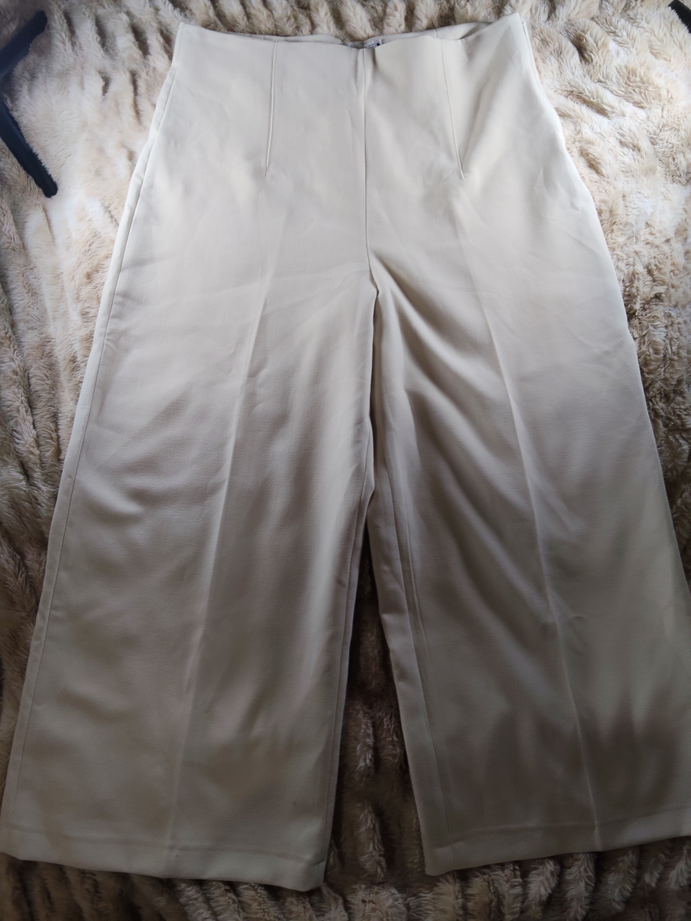 Zara Wide-Leg Cream Culottes